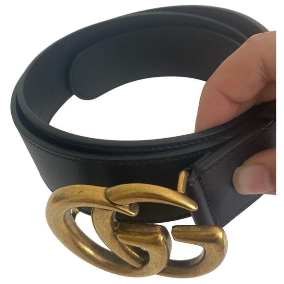 Gucci GG Marmont 2015 Re-Edition Wide Belt in Black Leather - Picture 10 of 13